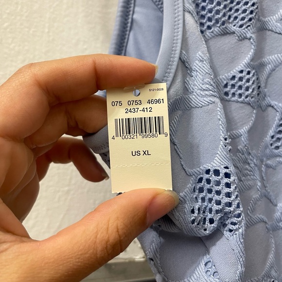 NWT! Blue longline bikini top from Aerie - Picture 3 of 3